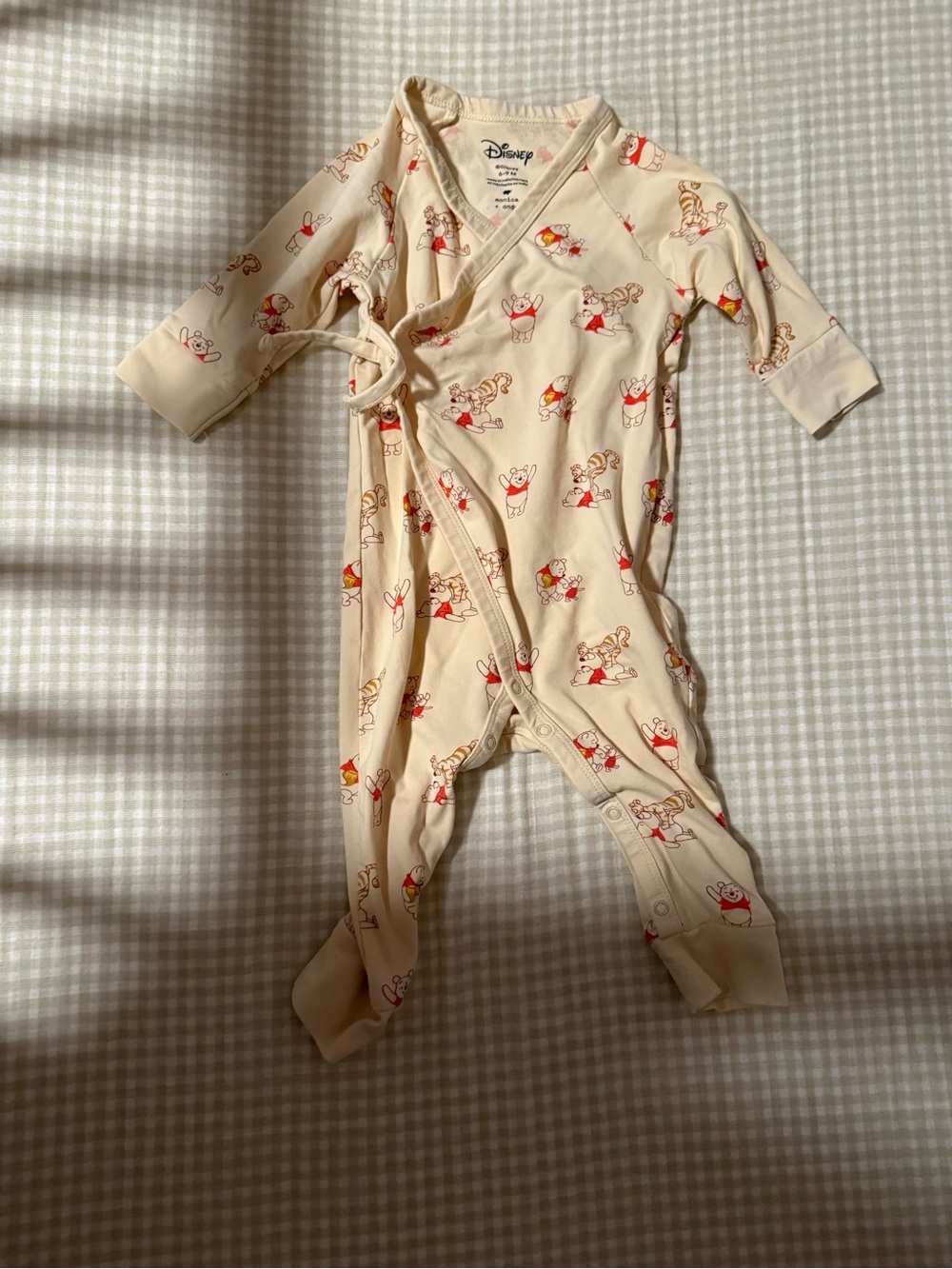 Disney Beige Winnie the Pooh Wrap One-Piece with Character Print